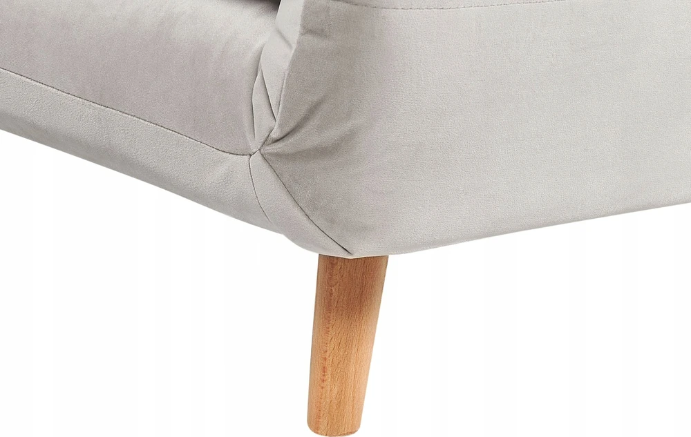 Beliani Vienvietė išskleidžiama sofa SETTEN, veliūras, šviesiai pilka