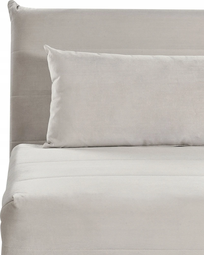 Beliani Vienvietė išskleidžiama sofa SETTEN, veliūras, šviesiai pilka