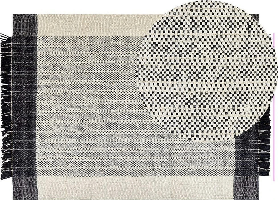 Beliani Kilimas KETENLI baltas 140 x 200 cm vilnonis