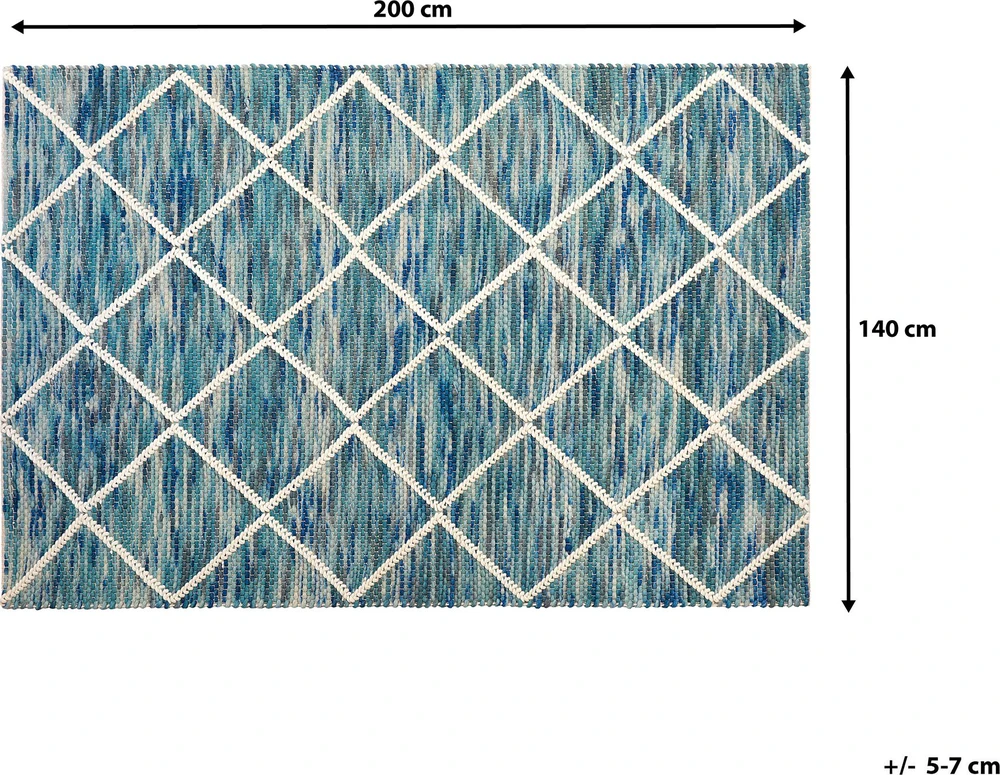 Beliani Kilim BELENLI melsvas, 140 x 200 cm, vilna
