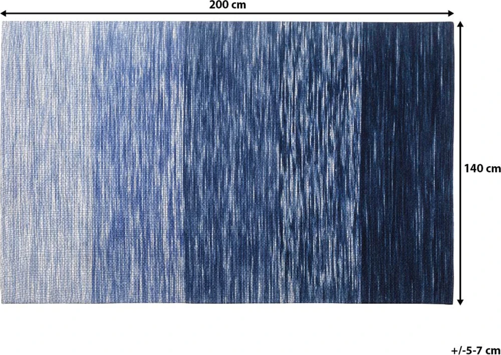 Beliani Kilimas KAPAKLI mėlynas 140 x 200 cm vilna