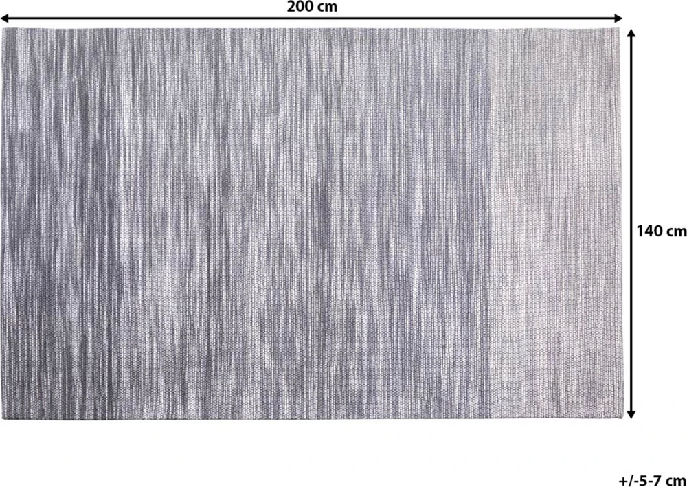 Beliani Kilimas KAPAKLI pilkas 140 x 200 cm vilnonis