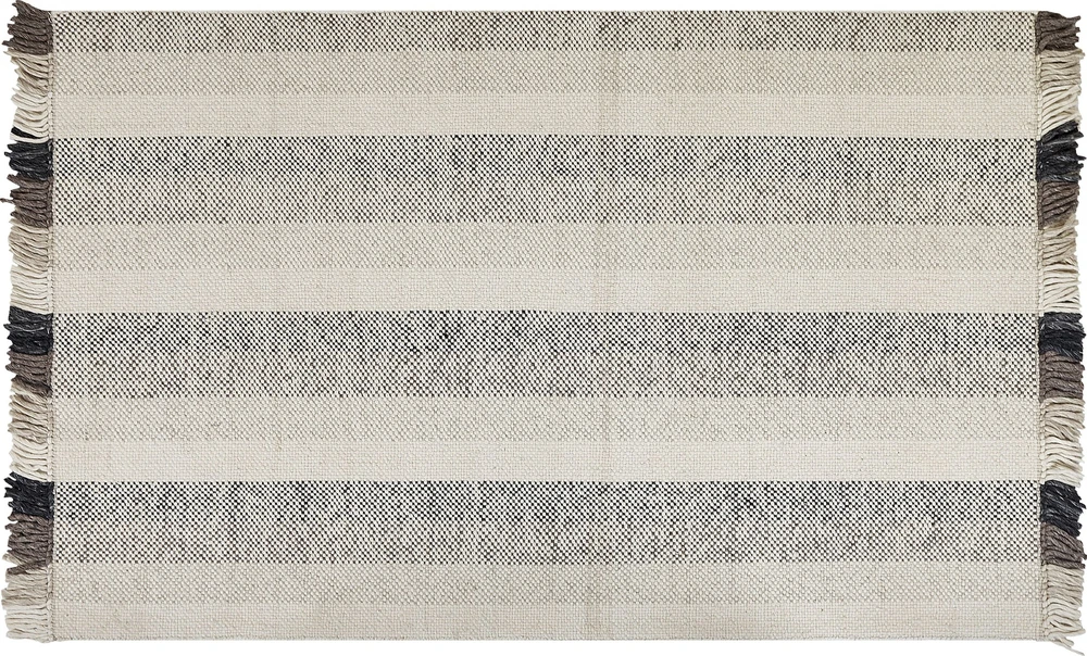 Beliani Kilimas EMIRLER baltas 140 x 200 cm vilnonis