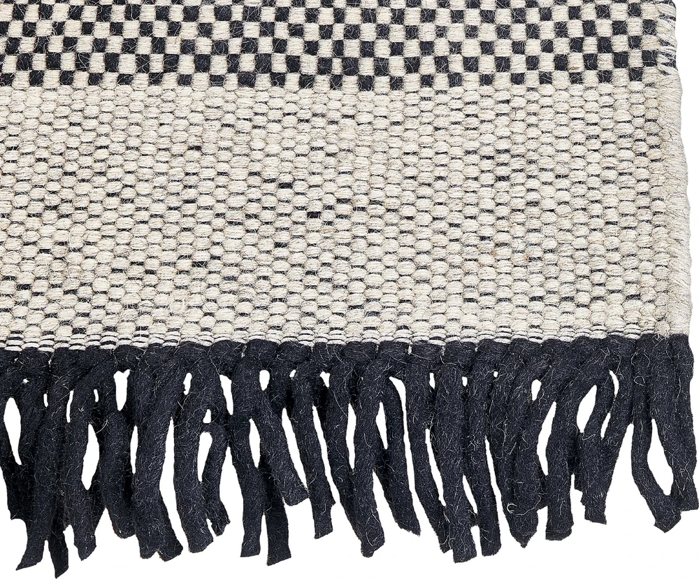 Beliani Kilimas YAZLIK smėlio spalvos 160 x 230 cm vilnonis
