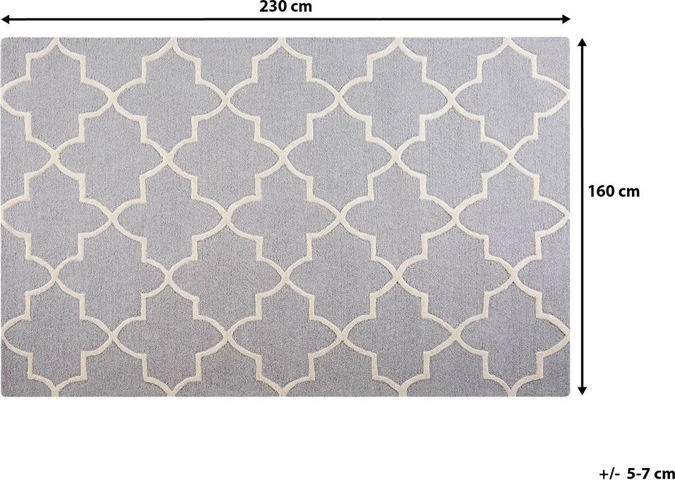 Beliani Kilimas SILVAN šviesiai pilkas – 160 x 230 cm – vilna