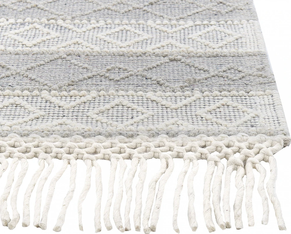 Beliani Kilimas TONYA pilkas 160 x 230 cm vilnos