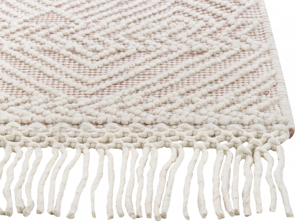 Beliani Kilimas KESTEL rudas smėlio spalvos 160 x 230 cm vilnonis
