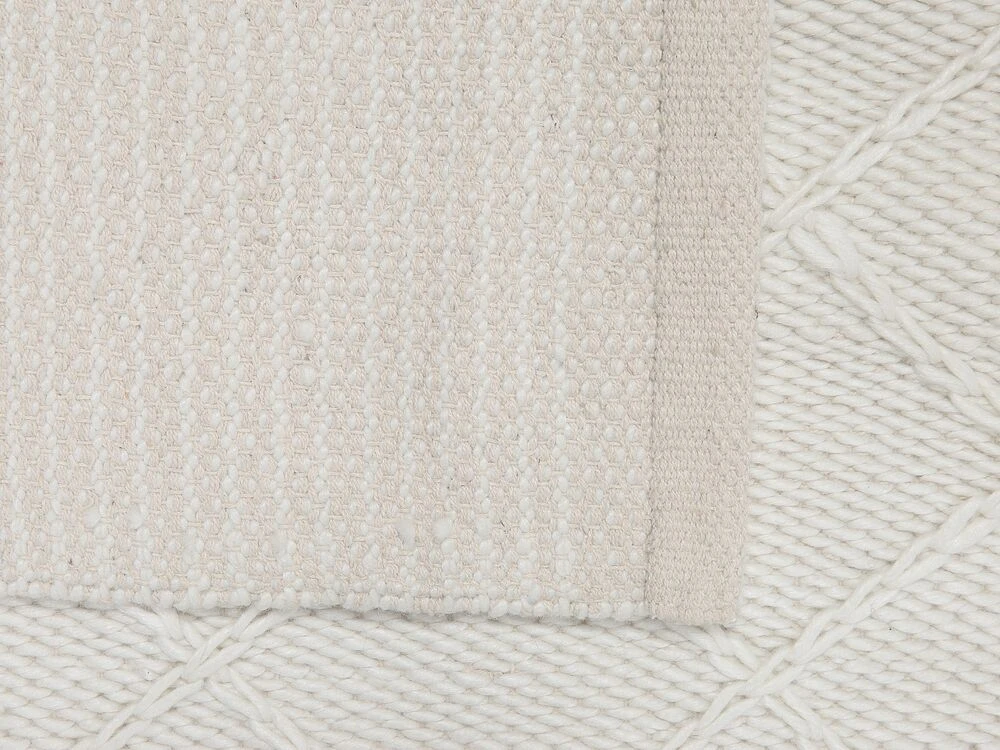 Beliani Kilimas ELLEK baltas 160 x 230 cm vilnonis