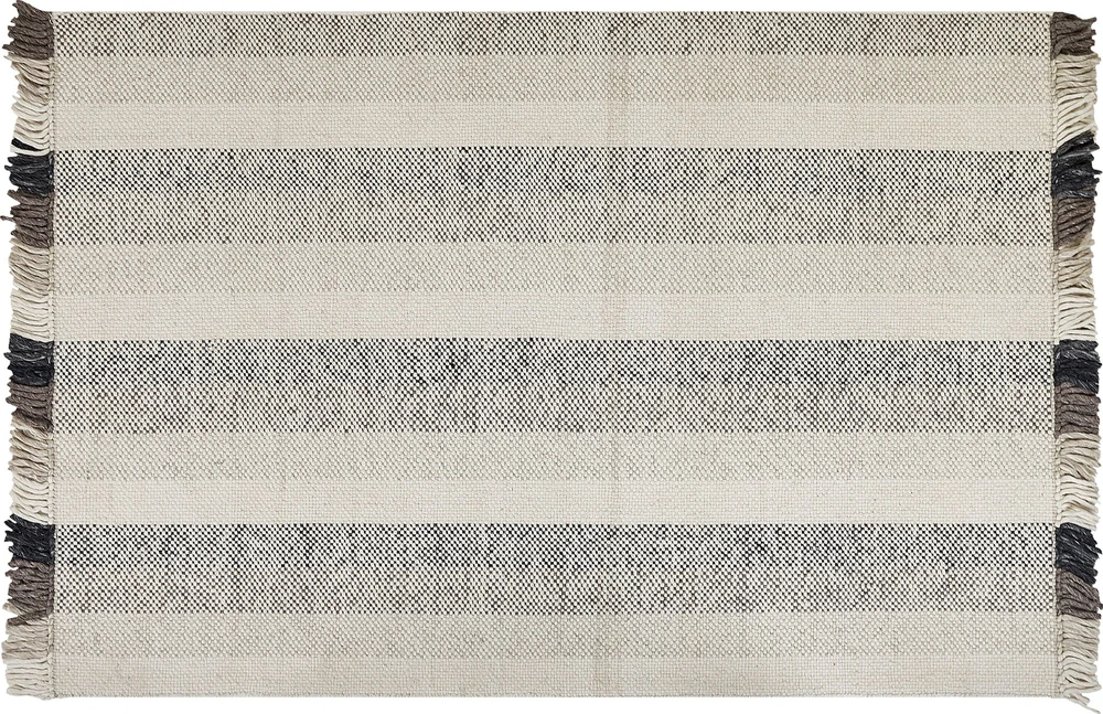 Beliani Kilimas EMIRLER baltas 160 x 230 cm vilnos