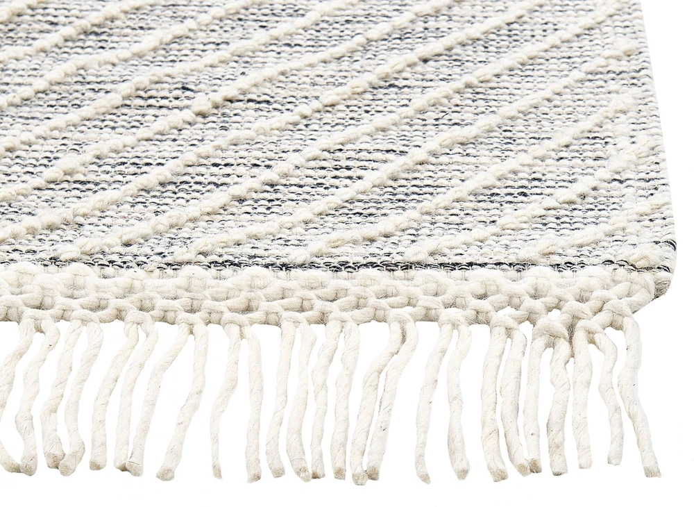 Beliani Kilimas SAVUR Pilkas 160 x 230 cm Vilnonis