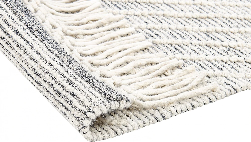 Beliani Kilimas SAVUR Pilkas 160 x 230 cm Vilnonis