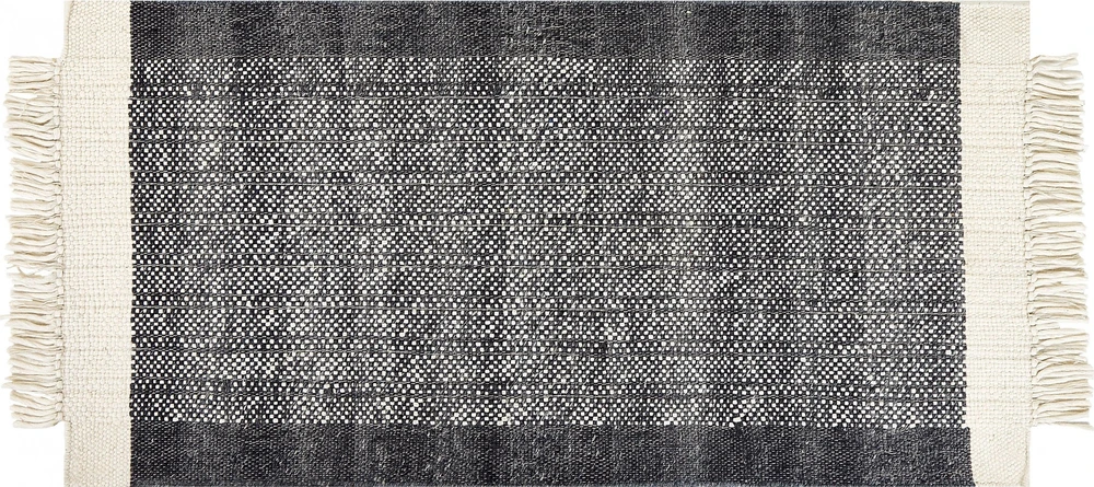Beliani Kilimas ATLANTI juodas 80 x 150 cm vilnonis
