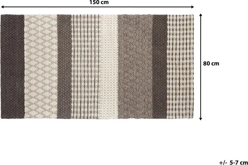 Beliani Kilimas AKKAYA pilkas 80 x 150 cm vilna