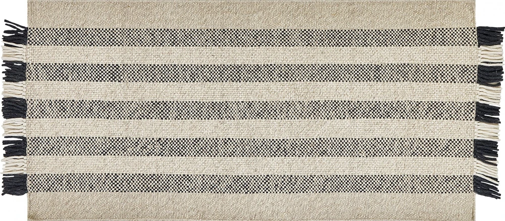 Beliani Kilimas TACETTIN baltas 80 x 150 cm vilnonis