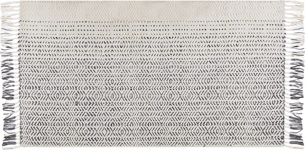 Beliani Kilimas OMERLI baltos spalvos 80 x 150 cm vilnonis