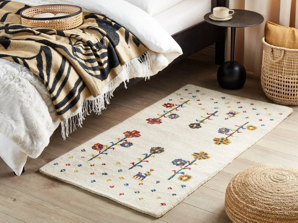 Beliani Kilimas HUSUNLU smėlio spalvos 80 x 150 cm vilnonis Gabbeh