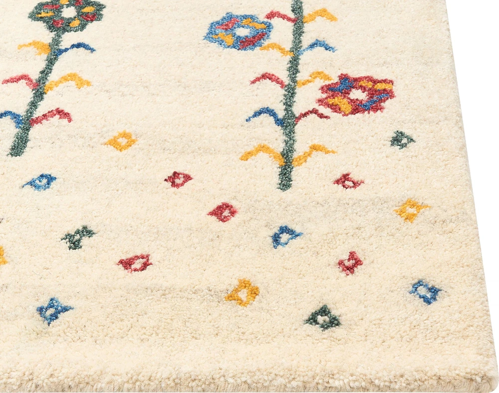 Beliani Kilimas HUSUNLU smėlio spalvos 80 x 150 cm vilnonis Gabbeh