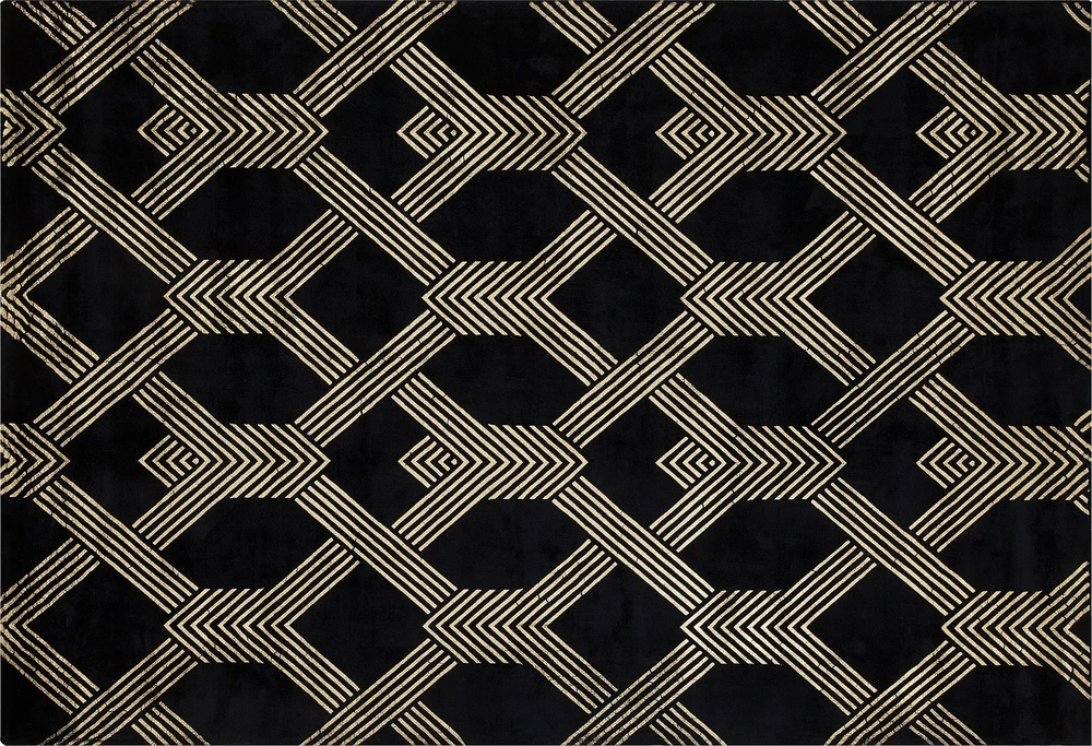 Beliani Kilimėlis VEKSE juodas 160 x 230 cm viskozė