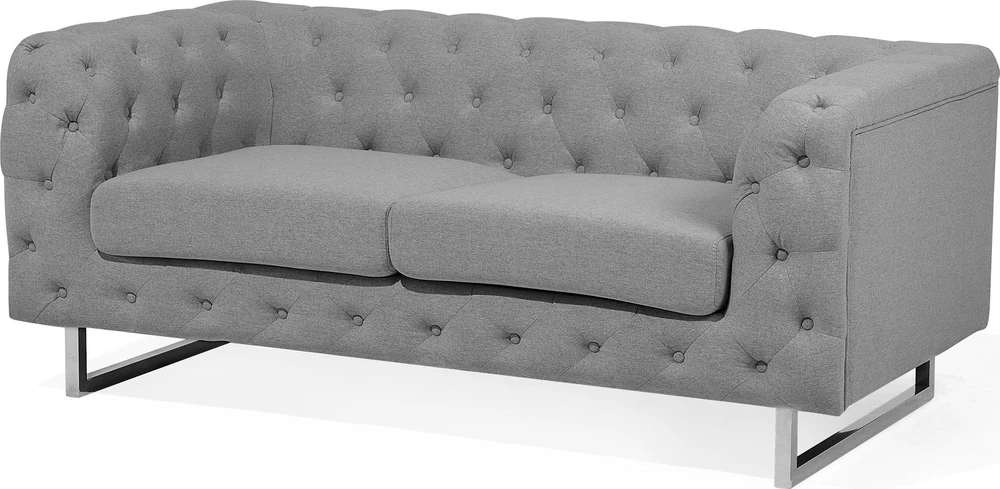 Beliani Dvivietė sofa VISSLAND šviesiai pilka