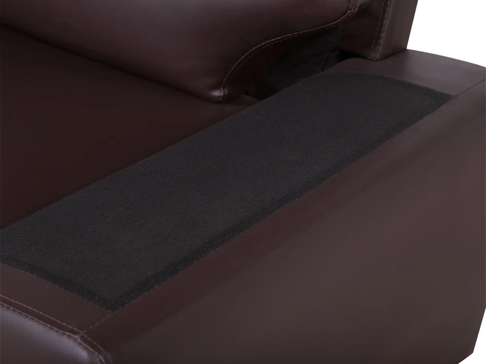 Beliani Trivietė sofa VOGAR dirbtinės odos tamsiai ruda