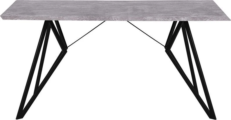 Beliani Valgomojo stalas BUSCOT pilko betono efekto 160 cm 90 cm