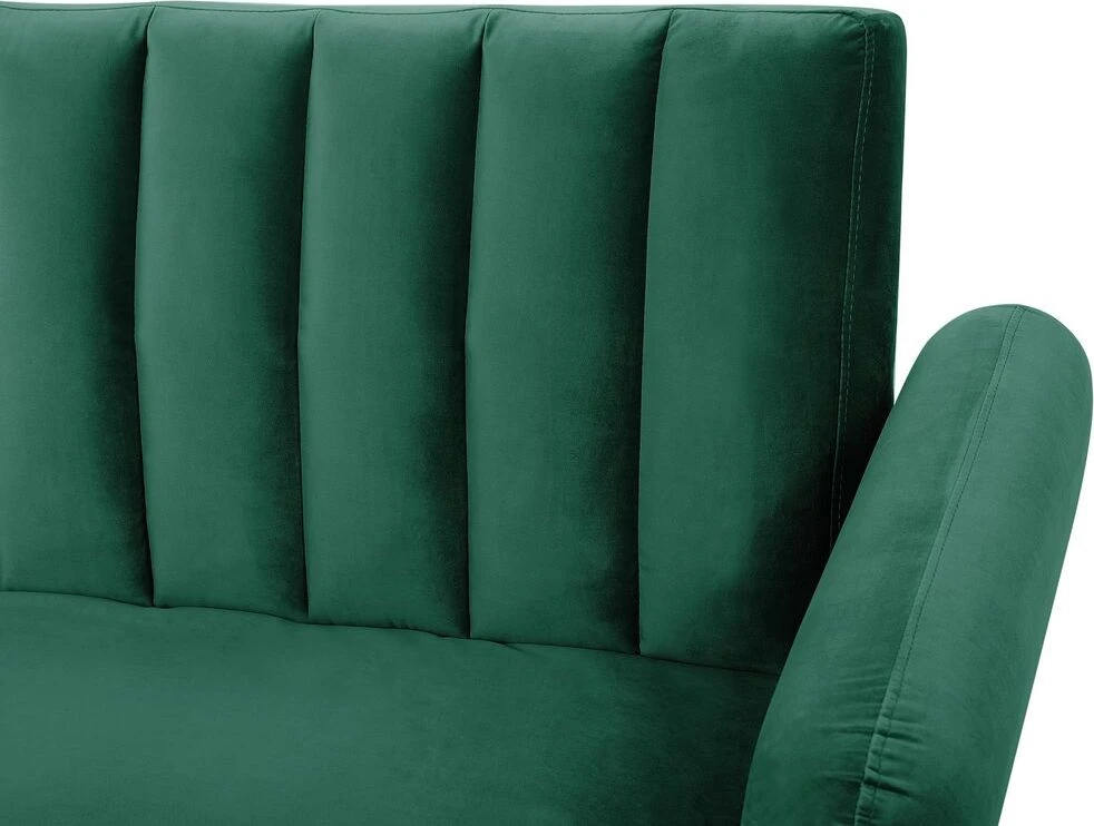 Beliani Trivenė išskleidžiama sofa VIMMERBY, veliūras, smaragdinė