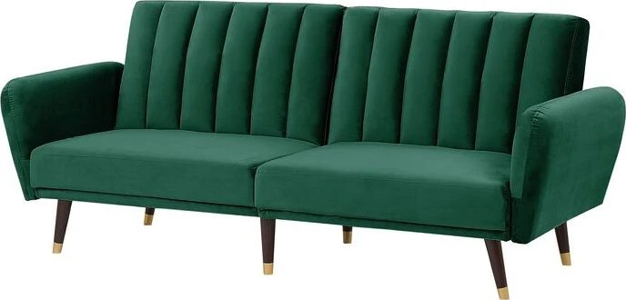 Beliani Trivenė išskleidžiama sofa VIMMERBY, veliūras, smaragdinė