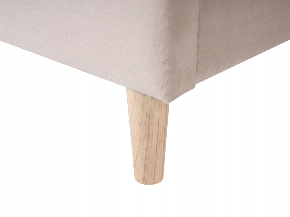 Beliani Velvetinė lova CORSAINT 90 x 200 cm, smėlio spalvos
