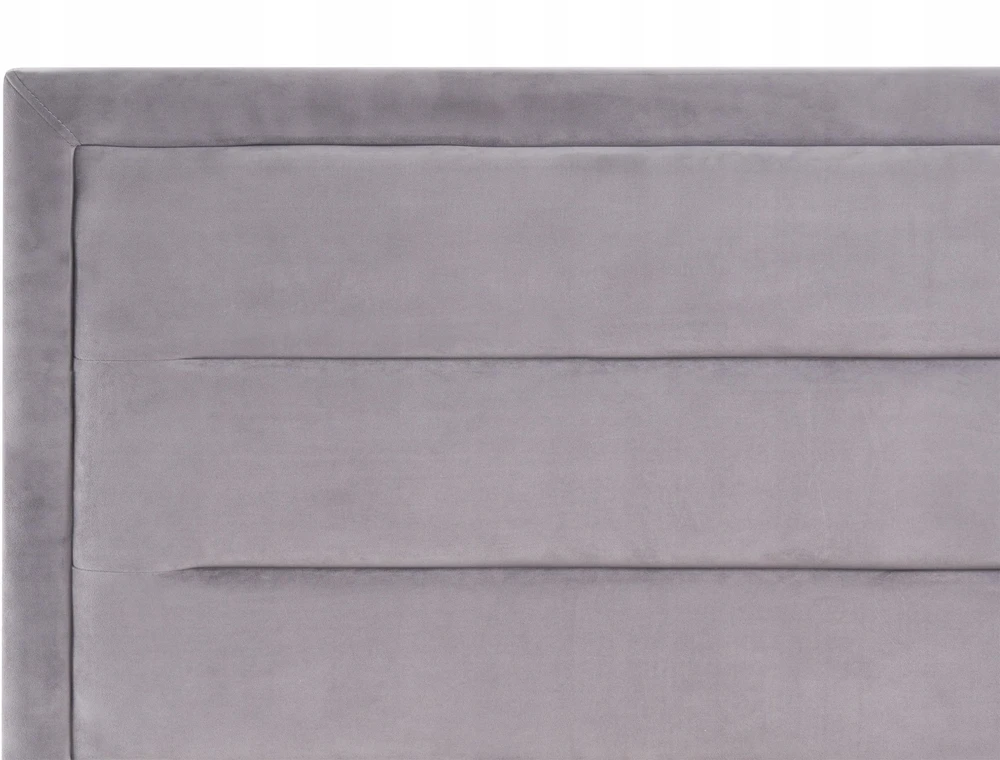 Beliani Dvivietė veliūrinė lova ROUEN 140 x 200 cm tamsiai pilka