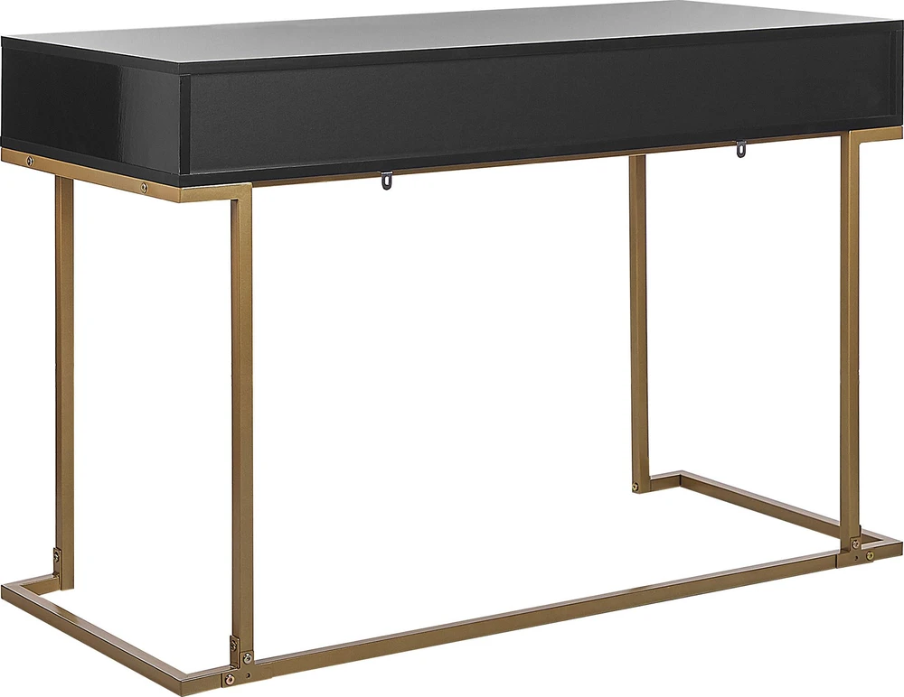 Beliani Konsolė WESTPORT juoda/auksinė 115 cm 50 cm su stalčiais