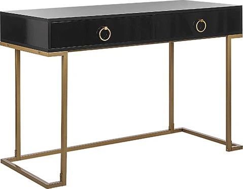 Beliani Konsolė WESTPORT juoda/auksinė 115 cm 50 cm su stalčiais