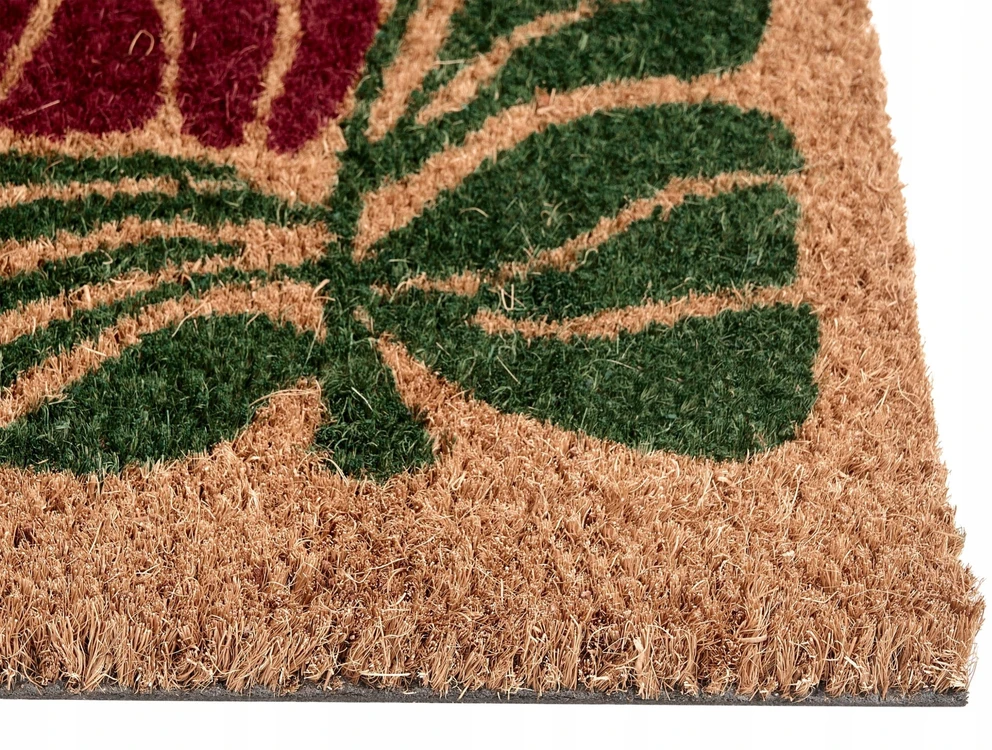 Beliani Durų kilimėlis TANALIAN spalvingas 45 x 75 cm su gėlių raštu, kokoso pluoštas