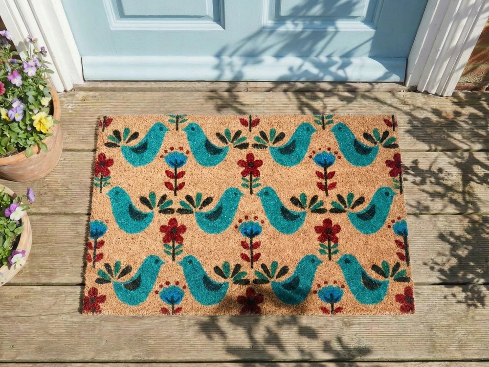 Beliani Durų kilimėlis TANANA spalvingas 50 x 80 cm Paukštis kokoso pluoštas