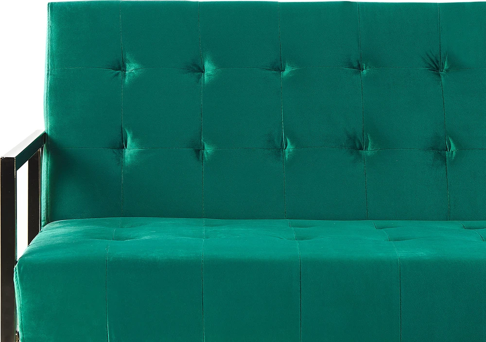 Beliani Išskleidžiama 3 vietų sofa MARSTAL, veliūras, smaragdinė