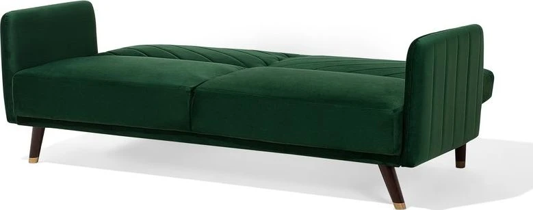 Beliani Išskleidžiama trijų vietų sofa SENJA, veliūras, smaragdinė