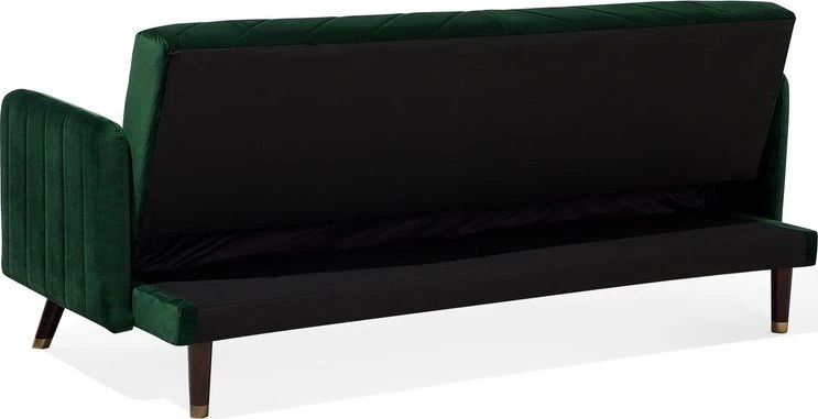 Beliani Išskleidžiama trijų vietų sofa SENJA, veliūras, smaragdinė