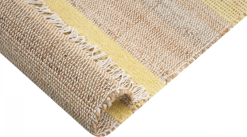 Beliani Kilimas TALPUR geltonas 160 x 230 cm džiutas
