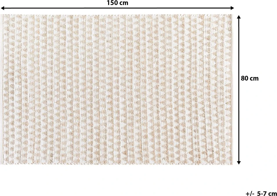 Beliani Kilimas TUNCELI smėlio spalvos 80 x 150 cm medvilninis