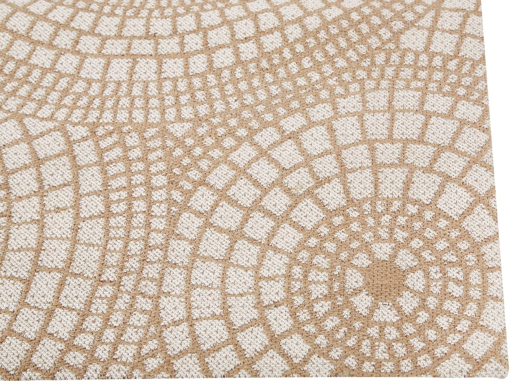 Beliani Kilimas ARIBA baltas smėlio spalvos 160 x 230 cm džiuto