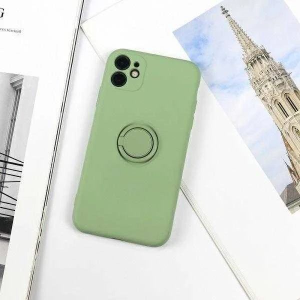 Beline Silikoninis Ring Apple iPhone 12 mini dėklas telefonui žalios spalvos