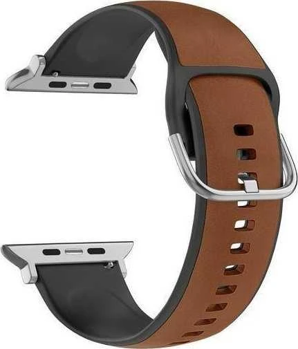 Beline Apple Watch Silicone Leather apyrankė 38/40/41mm rudos spalvos-juodos spalvos/rudos spalvos-juodos spalvos Box