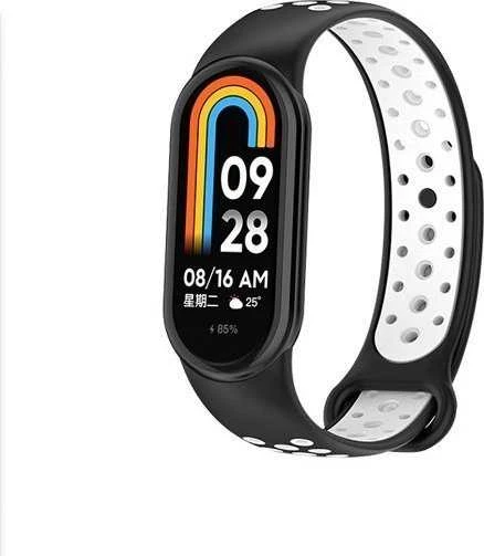 Beline Mi Band 10/9/8 design apyrankė juodos spalvos-baltos spalvos