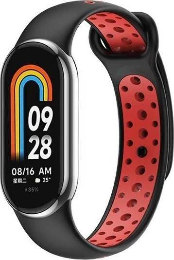 Beline Mi Band 10/9/8 design apyrankė juodos spalvos-red