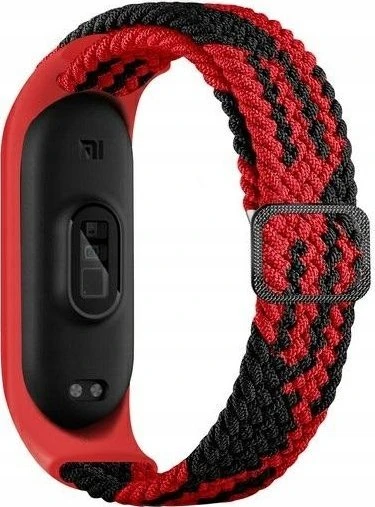 Beline Mi Band 10/9/8 Nylon apyrankė juodos spalvos-Raudona