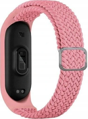 Beline Mi Band 10/9/8 Nylon apyrankė rožinės spalvos