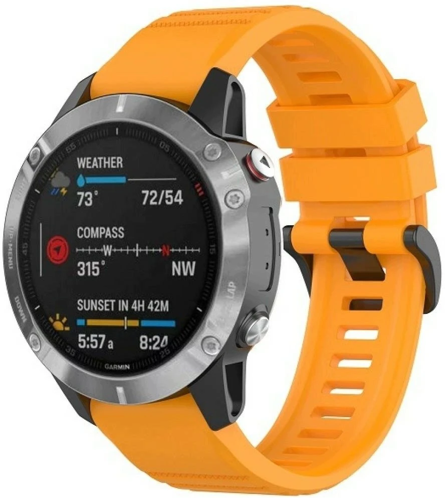 Dirželis Beline Silicone do Garmin Enduro 3 / Enduro 2 / D2 Mach 1 Pro / Fenix 8 / Fenix 7X Pro / Instinct 2X Solar / Epix Pro / Quatix 7X / Tactix 7 oranžinė