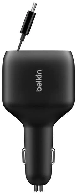 Įkroviklis Belkin BoostCharge Įkroviklis samochodowa 75W su wysuwanym kablem USB-C