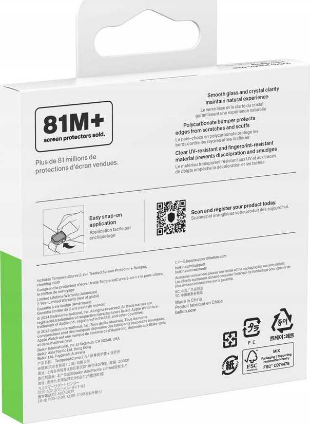 Belkin Apsauginis stiklas na Apple Watch seria 10. 42mm