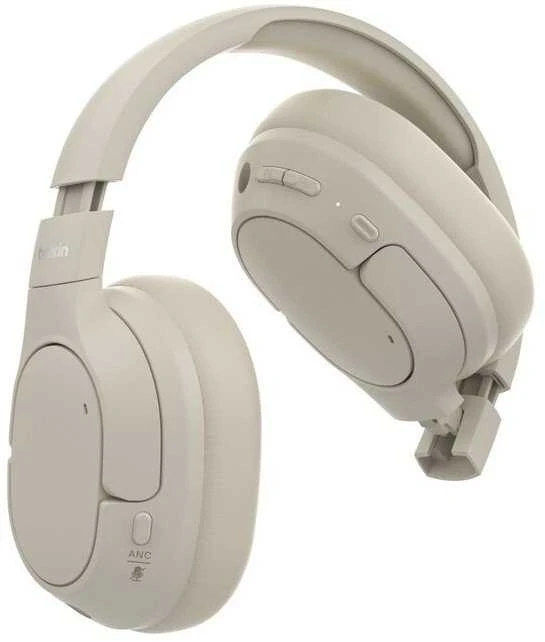 Ausinės Belkin Soundform Isolate OverEar belaidės Smėlio spalvos (AUD008HQSA)