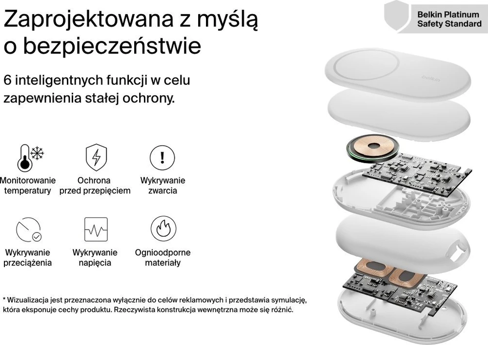 Belkin MagSafe Qi2 15 W balta su adapteriu 36 W
